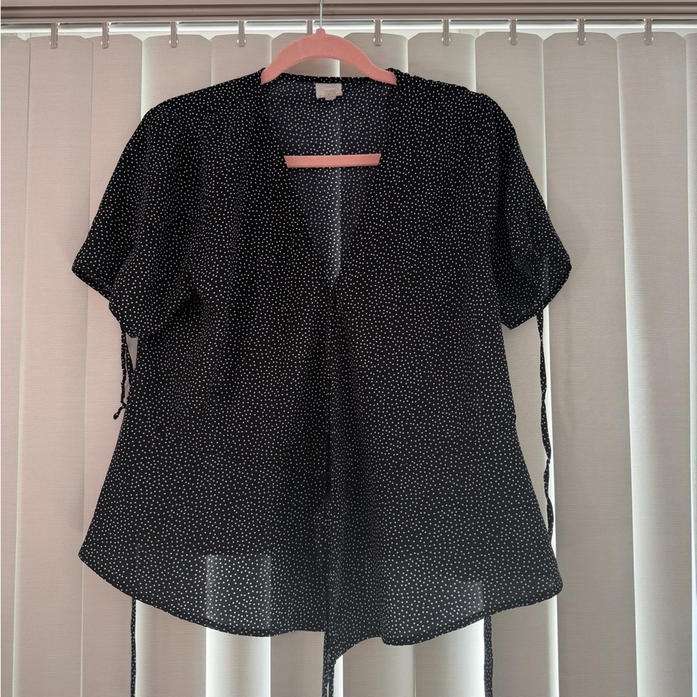 Kaileigh Black and White Polka Dot Top